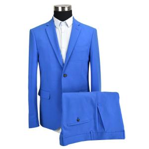 Adults Slim Fit Tailored Suits Men'S Blue Business Pure Color OEM Service