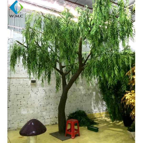 Buy Fiberglass Trunk Fake Willow Tree , Faux Weeping Willow For Lakeside Decoration at wholesale prices