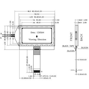 128x64 Graphic LCD Display Module with 6 0'clock Viewing Angle and ST7567 Drive
