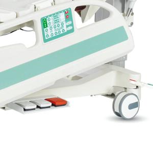Medical Furniture ICU Patient Adjustable Electric Nursing Bed With Casters