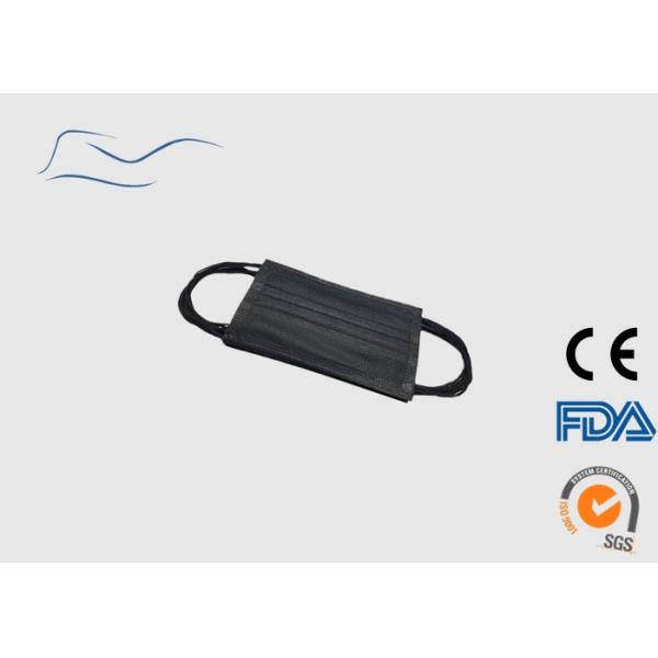 Black PP 3 Ply Surgical Face Mask Dust Protection ISO Certification