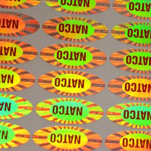 Quality Round Gold Holographic Security Stickers Hologram Logo / Serial Number Printed for sale