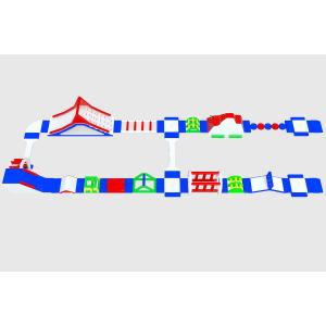 Customized Sea Or Lake 0.9mm Fireproof Inflatable Water Park Climbing Wall