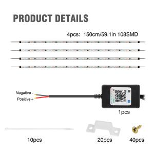 APP Control 12VDC Car Underglow Light SMD5050 Underbody Neon Lights