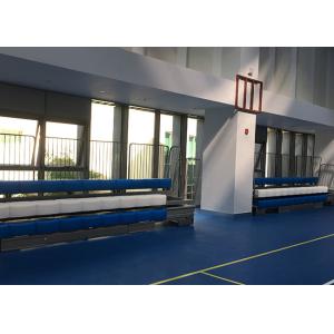 3 Rows Retractable Tribune Bench Seating Manually Operated For Tennis Court