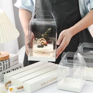ODM Clear PVC Offset Printing Single Cupcake Box With Holder