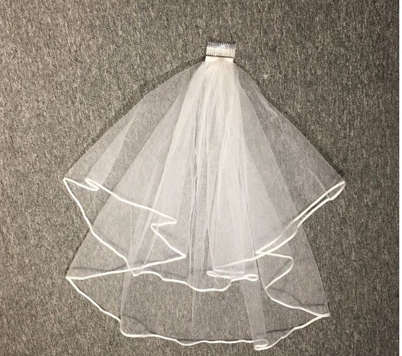 Milk white bridal veil spot manufacturer sells a new style of hair, bridal veil, wedding dress, 3pcs sales