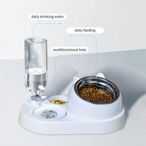Pet Bowls Feeders 4 in 1 Combination Stainless Steel/Ceramic Dog Cat within LCD