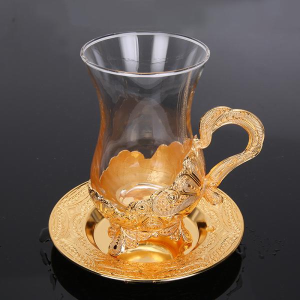 Turkish Style Clear Deluxe Vintage Glass Coffee Cups 150ml