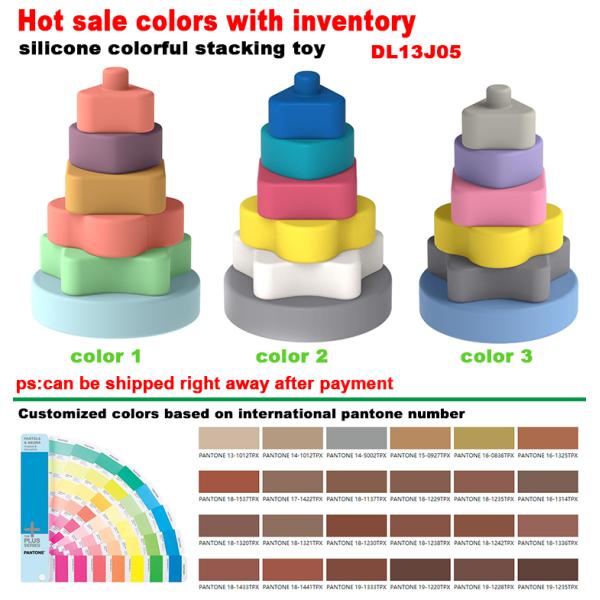 CE Educational Silicone Stacking Toys Creative Building Blocks SGS For Kids