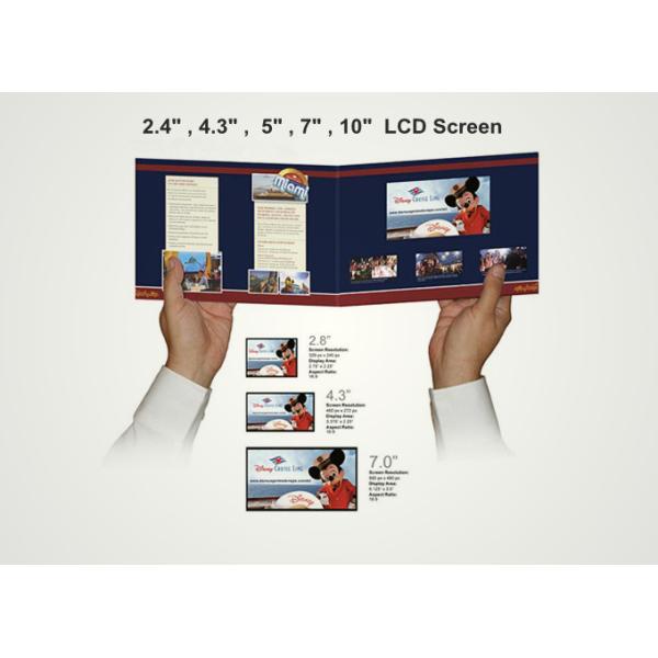 Custom Business Brochure With Video Screen , 2.4" 4.3" 5" 7" 10'' Lcd Wedding Card