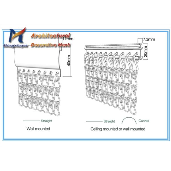 Beauty Salon Bendable Aluminum Chain Curtains 1.6mm Chain Link Fly Screen