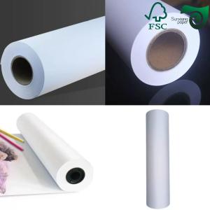Quality FSC CAD Inkjet Printer Plotter Paper Roll 80g 24&quot; 36&quot; 500ft 2&quot; Core for sale