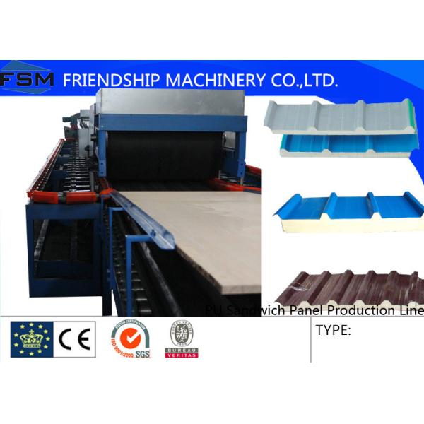 Buy 5 Ribs Covered 1000mm PU Sandwich Panel Production Line With Double-Belt Conveyor at wholesale prices