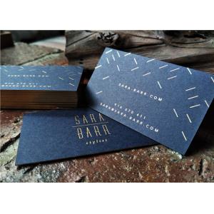 Navy Blue Foil Edge Business Cards