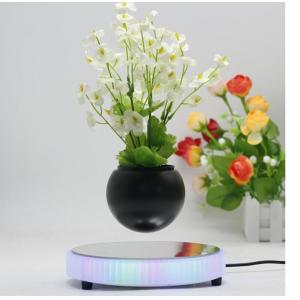 led light magnetic floating levitation bottom air bonsai planter trees flowerpot