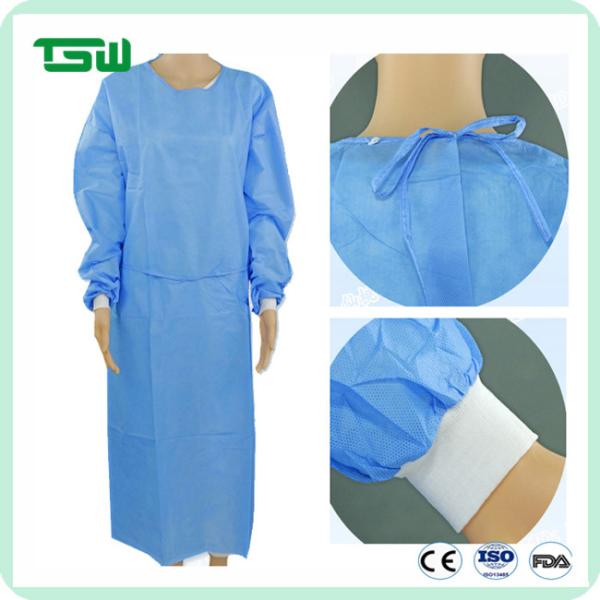 Buy SPP SMS Disposable Medical Gowns With Knitted Cuffs at wholesale prices