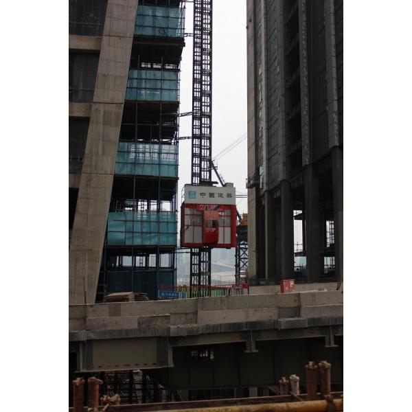 Single Cage 110kw Temporary Construction Elevators 96m/Min Construction Man Lift