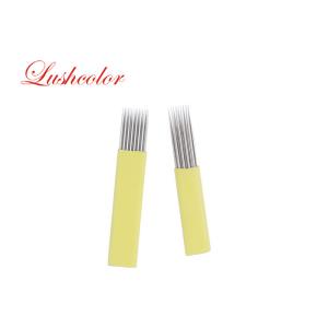 Quality Semi Permanent Makeup Microblading Needles Double Rows Yellow Shading Blade for sale