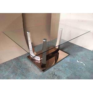 SS Base Luxury Modern Dining Tables Gloss Glass Dining Table Set For 4