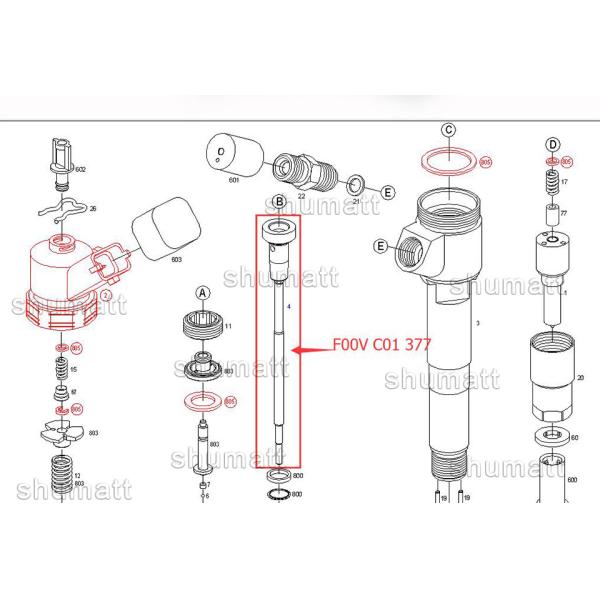 High quality Injector Control Valve Set F00VC01377 for 0433172268/2128/2266 injector