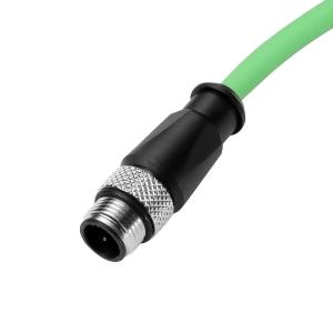 Alvin's M12 D-Code 4-Pin to RJ45 Cable - 2m High-Flex Green