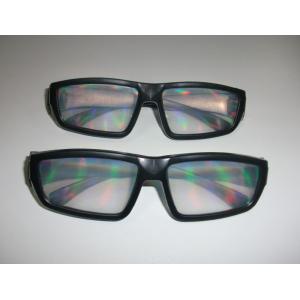 Quality Rainbow 3d Fireworks Glasses , Plastic Frame Diffration Glasses for sale