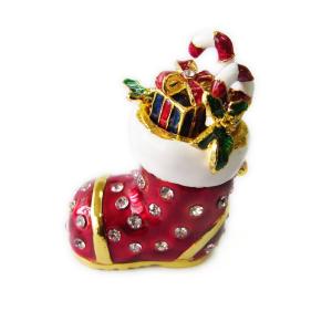 China Christmas Shoe Fashion Metal Jewelry Box on sale