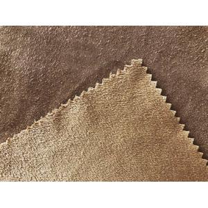 130GSM 100 Percent Polyester Brushed Suede Fabric For Clothing Brown Color