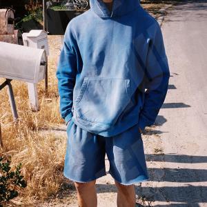 100% Cotton Acid Washed Distressed Jogger Shorts Elastic Sports Urban Wear