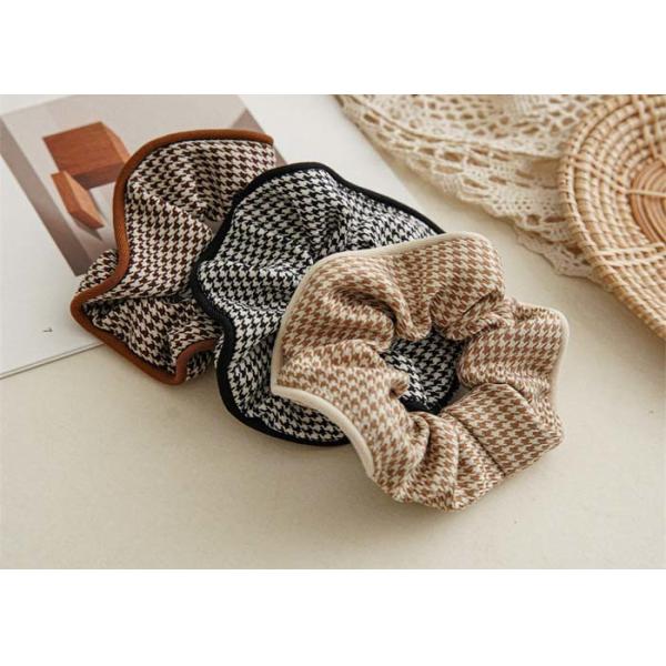 Autumn winter claved fabric houndstooth bird lattice hair band headdress