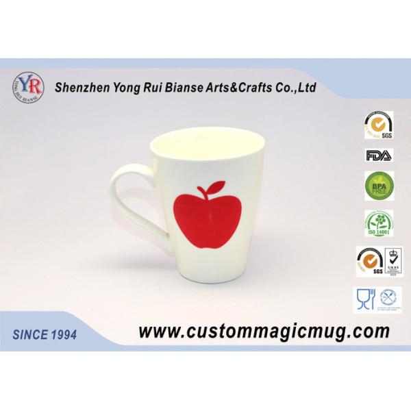 Buy Bone China 11oz Heat Reactive Coffee Mugs Creative Apple Pattern Printed at wholesale prices