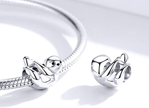 Buy Bracelets BISAER 925 Sterling Silver Charms Cat Dog Sloth Butterfly Fairy Heart Dangle at wholesale prices