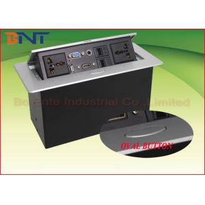 Multi Function Conference Desktop Pop Up Power Socket Box Zinc Alloy Round