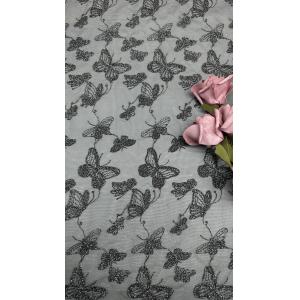 Butterfly Luxury Chemical Lace Fabric Romantic Lace for Wedding Couture Black