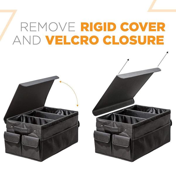 Premium Foldable SUV Storage Organizers Velcro Closure Type With Lid