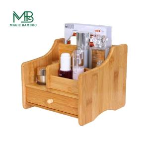Functional Style Bamboo Makeup Storage With Drawers for Office and Jewelry