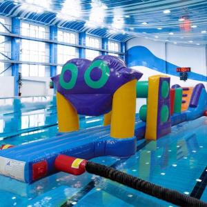 Colorful 10M Challenge Pool Inflatable Assault Course On Water Inflatable Aqua