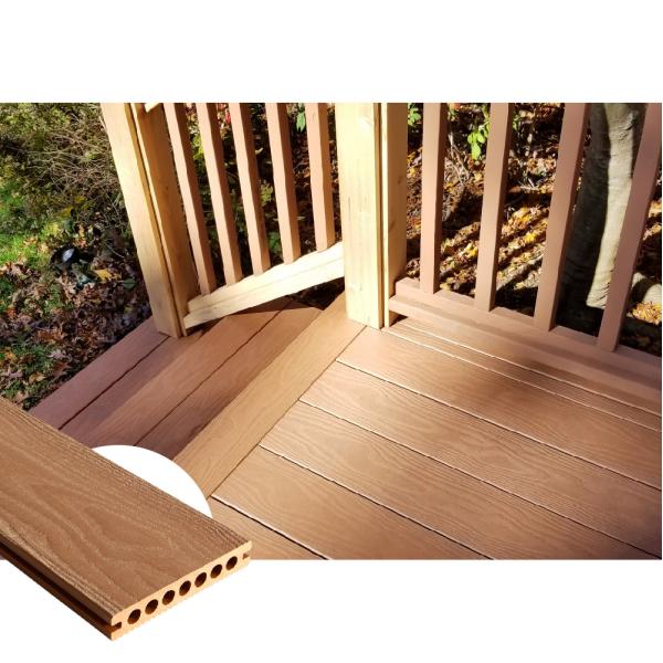Quality Anti Slip Surface Hollow Panel Composite Decking With Capped Shield for sale