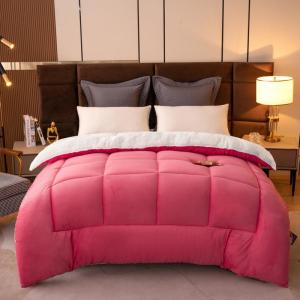 Light Pink Solid Oeko-Tex Comforter Edredon Twin Bedding Set Suitable for All