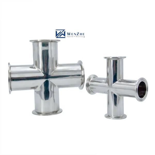 1/4''-6'' Equal 3A DIN Sanitary Quick-Connect Cross 304 Stainless Steel 4-Way Clamp