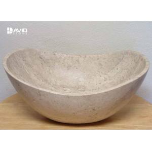 Marble Stone Bathroom Wash Basin Oval Or Round Shaped Anti Deformation