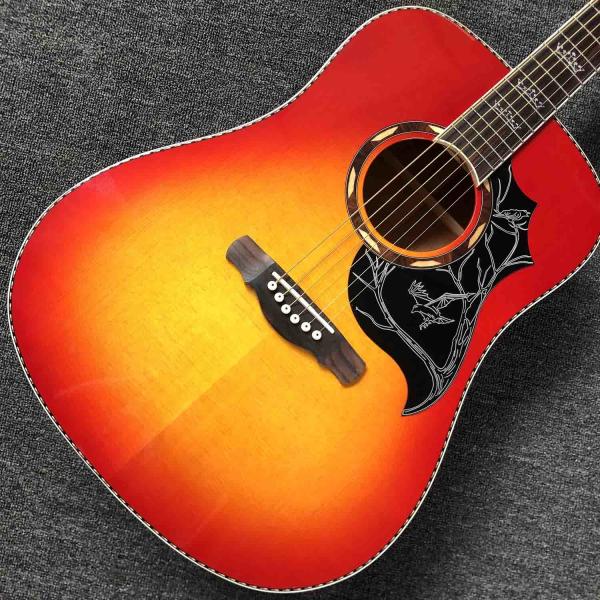 Custom 41" Solid Spruce Top Classic Acoustic Guitar with Pickup 301 Rosewood Fingerboard Mahogany Back Side