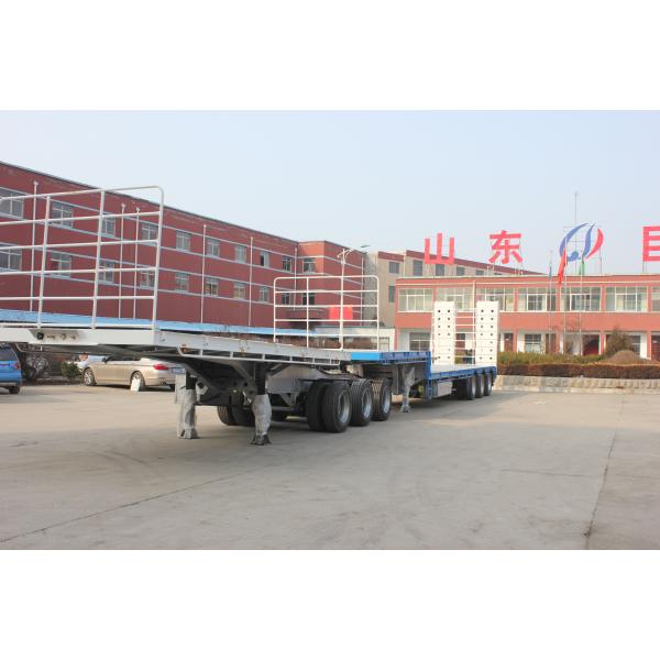 Standard 28T Landing Gear Inter Link Flatbed Semi Trailer with 80-120 Tons Rated Load