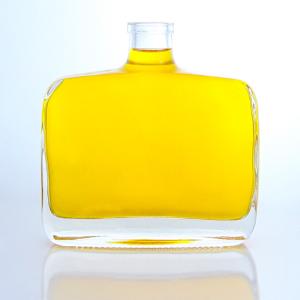 China Industrial Liquor 300ml Unique Shaped Round Shoulder Super Flint Glass Bottle with Cork on sale