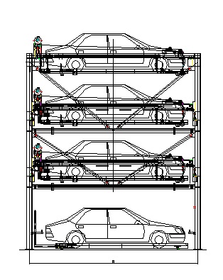 Intelligent Puzzle Car Parking System 4 Decks Lift-sliding Automatic Vehicle Parking System