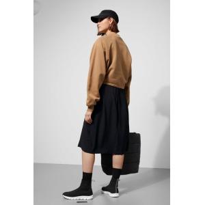 Simple Design Inner Blanket Cropped Drawstring Sweatshirt