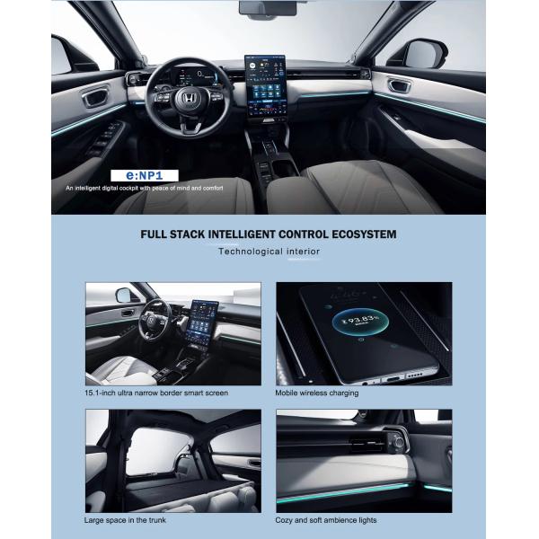 2024 Guangqi Honda eNP1 Range 510km Top Selling Pure Electric Cars with Nice Performance