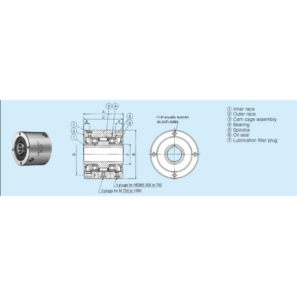 MI300 Cam Clutch Bearing 314Nm Torque 300 Cycles/Min for Printing