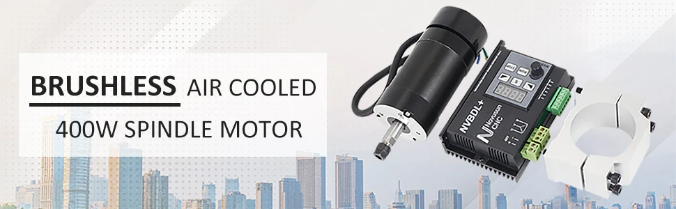400W Brushless CNC Spindle Motor Kit 48VDC ER8 & 600W Brushless Motor Driver